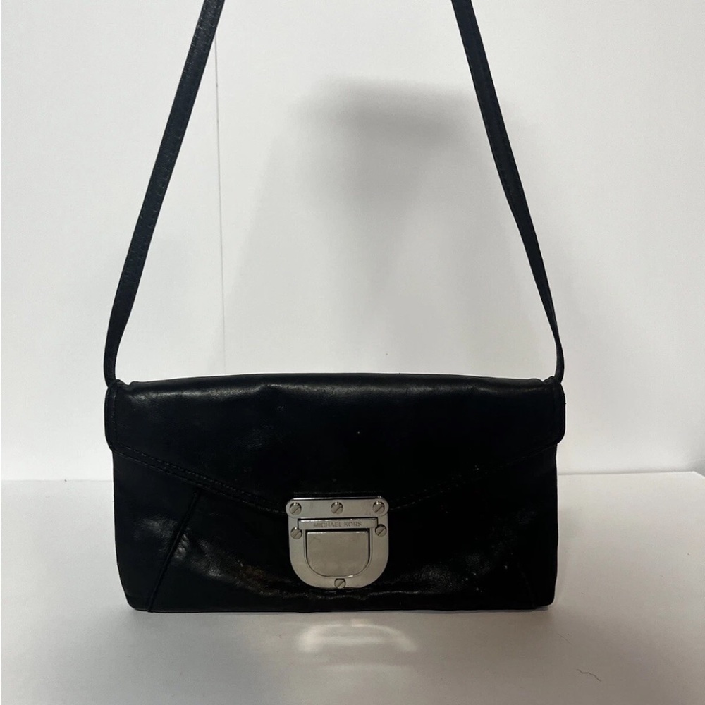 Michael Kors Black Leather Shoulder Crossbody Bag